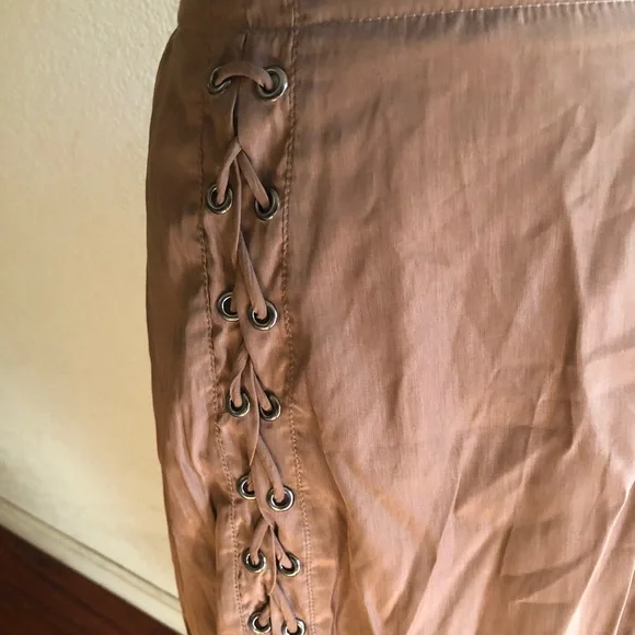 Scarlet Darkness Maxi Long Skirt Renaissance Double Layer Overskirt Brown - Picture 9 of 11